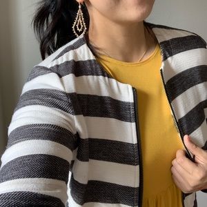 LOFT Structured Blazer with Black Brass Zipper